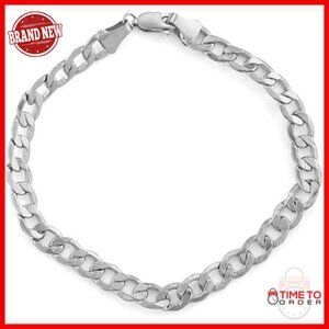 14kt Gold Cuban Curb Link Bracelet for Men with Lobster Clasp